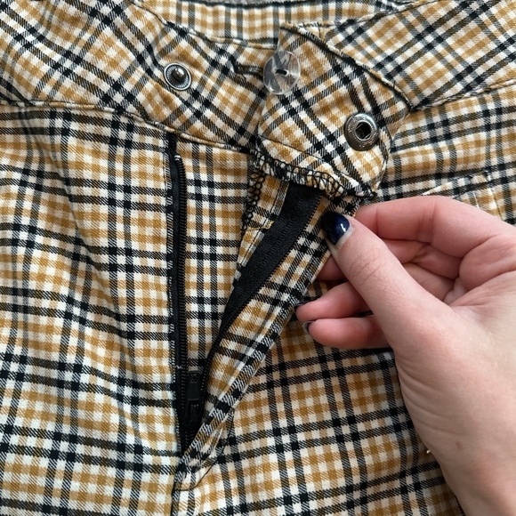 Chocolate USA Yellow Plaid Flare Pants Small - Picture 3 of 6